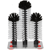 Gläserspülbürstengarnitur mit Metallbodenplatte 7501,  2 x 18 + 1 x 25 cm