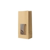 Greenbox Blockbeutel M,  braun,  PLA-Fenster,  11 x 6 x 23, 5 cm DRE03951,  1 Karton = 500 Stück