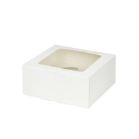 Greenbox Cupcake Boxen inkl. Einlage,  PLA Sichtfenster,  weiß,  4er DRE03483,  1 Karton = 4 Packungen à 25 Stück