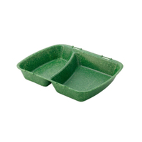 Greenbox Mehrwegbehälter Häppy Box,  HP4/2,  2-geteilt DFC008441,  1 Packung = 15 Stück,  Farbe: spinat / dunkelgrün