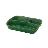Greenbox Mehrwegbehälter Häppy Box,  HP4/3,  3-geteilt DFC00846,  1 Karton = 4 Packungen à 15 Stück,  Farbe: spinat / dunkelgrün