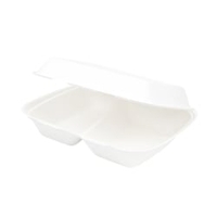 Greenbox Menüschale mit Klappdeckel,  HP4/2,  rechteckig,  2-geteilt DFC013471,  1 Packung = 50 Stück