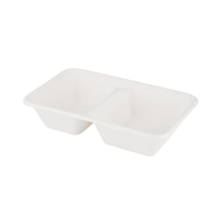 Greenbox Menüschale,  rechteckig,  1000 ml,  2-geteilt DFC01296,  1 Karton = 10 Packungen à 50 Stück