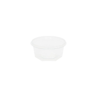 Greenbox Portionsbecher,  rPET,  transparent,  Ø 6, 5 cm DFC02499,  1 Karton = 10 Packungen à 100 Stück,  Fassungsvermögen: 50 ml