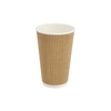Greenbox Riffelbecher braun,  400 ml,  Ø 9 cm DHD04962,  1 Karton = 20 Packungen à 25 Stück