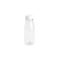 Greenbox rPET Smoothie Flasche,  bruchfest & klar,  250 ml DCD03030,  1 Karton = 260 Stück,  Deckelfarbe: weiß