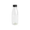 Greenbox rPET Smoothie Flasche,  bruchfest & klar,  500 ml DCD03039,  1 Karton = 198 Stück,  Deckelfarbe: schwarz