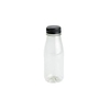 Greenbox rPET Smoothie Flasche,  transparent,  250 ml DCD03034,  1 Karton = 285 Stück,  Deckelfarbe: schwarz