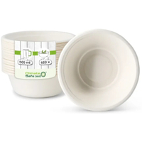 Greenbox Schalen aus Zuckerrohr,  500 ml DTW01365,  1 Karton = 12 Packungen à 50 Stück