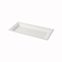 Greenbox Teller,  Zuckerrohr,  weiß,  rechteckig DTW087311,  1 Packung = 50 Stück,  Maße (L x B): 26 x 13 cm