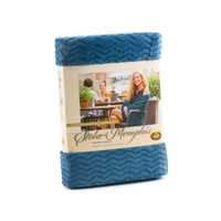 Gözze Memphis Stola Mikroflausch-Decke,  150 x 100 cm 88773-50-6,  Farbe: marineblau