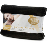 Gözze PREMIUM CASHMERE-Feeling Mikrofaserdecke,  180 x 220 cm 40128-94-180220,  Farbe: schwarz