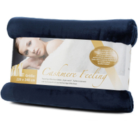 Gözze PREMIUM CASHMERE-Feeling Mikrofaserdecke,  220 x 240 cm 40128-05-220240,  Farbe: marine