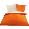 Gözze Superflausch Wende-Bettwäsche,  135 x 200 cm 40028-16-3500,  Farbe: wollweiß / orange