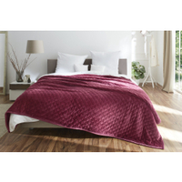 Gözze Wohndecke UNI farbig,  gesteppt,  220 x 260 cm 40123-40-220260,  Farbe: beere