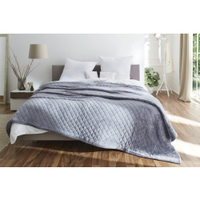 Gözze Wohndecke UNI farbig,  gesteppt,  220 x 260 cm 40123-90-220260,  Farbe: silber