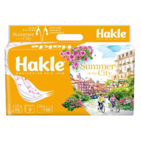 Hakle Toilettenpapier Sommer Design,  3-lagig 1 Packung = 16 Rollen à 150 Blatt