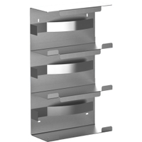 Halter für 3 Einmalhandschuh Standkartons HSH3,  Aluminium,  mattsilber eloxiert