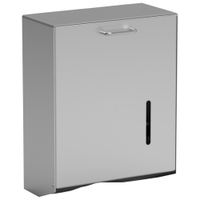 Handtuchpapierspender mit Schnappschloss H3S,  Aluminium,  mattsilber eloxiert,  (B X H xT) 275 x 350 x 155 mm
