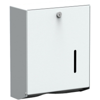 Handtuchpapierspender UNIversal H3,  abschließbar H3W,  Aluminium,  weiß beschichtet,  (B x H x T) 275 x 350 x 130 mm