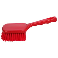 Haug Hygiene Stielbürste mit kurzem Griff 0821,  Besatzfarbe: rot