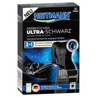 HEITMANN Färbetücher Ultra-Schwarz,  Textilfarbe 1021111,  1 Packung = 10 Tücher