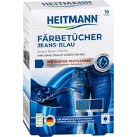 HEITMANN Jeans-Blau Färbetücher 2560,  1 Packung = 10 Tücher