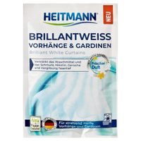 HEITMANN Waschmittelzusatz Brilliantweiß Vorhänge & Gardininen 1010148,  50 g - Beutel