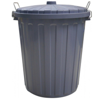 helit Abfalltonne mit Deckel,  grau,  73 Liter H2405883,  Maße (B x T x H): 51 x 51 x 63 cm