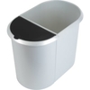 helit Papierkorb Duo-System "the double",  20 + 9 Liter H6220900,  Farbe: silber/ schwarz