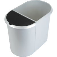 helit Papierkorb Duo-System the double,  20 + 9 Liter H6220900,  Farbe: silber/ schwarz