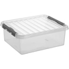 helit "the q-line" Aufbewahrungsbox mit Deckel,  glasklar H6164202,  1 Box,  25 Liter