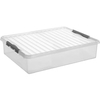 helit "the q-line" Aufbewahrungsbox mit Deckel,  glasklar H6164502,  1 Box,  60 Liter
