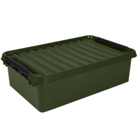 helit the q-line Aufbewahrungsbox mit Deckel,  grün/schwarz H6166052,  1 Box,  32 Liter