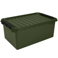 helit the q-line Aufbewahrungsbox mit Deckel,  grün/schwarz H6166152,  1 Box,  45 Liter