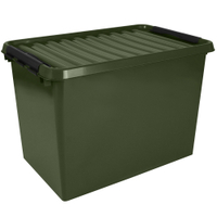 helit the q-line Aufbewahrungsbox mit Deckel,  grün/schwarz H6166352,  1 Box,  72 Liter