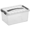 helit "the q-line" Aufbewahrungsbox mit Deckel,  transparent H6160102,  1 Box mit Tragegriff,  6 Liter