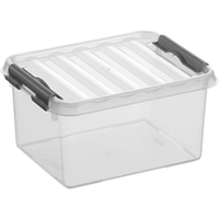 helit the q-line Aufbewahrungsbox mit Deckel,  transparent H6162402,  1 Box,  2 Liter