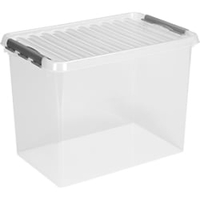 helit "the q-line" Aufbewahrungsbox mit Deckel,  transparent H6163302,  1 Box,  62 Liter