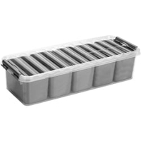 helit the q-line Aufbewahrungsbox mit Deckel und Einsätzen H6160902,  1 Box,  3, 5 Liter