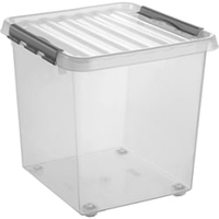 helit the q-line Aufbewahrungsbox mit Deckel und Rollen H6163002,  1 Box,  38 Liter