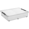 helit "the q-line" Aufbewahrungsbox mit Deckel und Rollen H6163102,  1 Box,  60 Liter