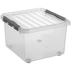 helit "the q-line" Aufbewahrungsbox mit Deckel und Rollen H6163202,  1 Box,  26 Liter