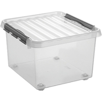 helit the q-line Aufbewahrungsbox mit Deckel und Rollen H6163202,  1 Box,  26 Liter