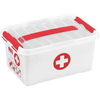 helit the q-line Aufbewahrungsbox,  weiß/rot H6164705,  Fassungsvermögen: 6 Liter