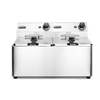 HENDI Fritteuse Kitchen Line,  2 x 8 L 205839,  Maße: (B x T x H) 430 x 550 x 345 mm