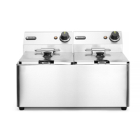 HENDI Fritteuse Kitchen Line,  2 x 8 L 205839,  Maße: (B x T x H) 430 x 550 x 345 mm