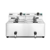 HENDI Fritteuse Profi Line mit Ablasshahn,  2 x 8 L 209301,  Maße: (B x T x H) 515 x 605 x 350 mm