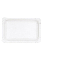 Hos Pappteller,  rechteckig 1 Karton = 10 Packungen à 250 Stück,  11 x 17, 5 cm