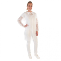 HYGOBASE Eco Besucherkittel mit Druckknöpfen,  weiß 274099,  1 Karton = 10 x 10 Stück = 100 Stück,  XL